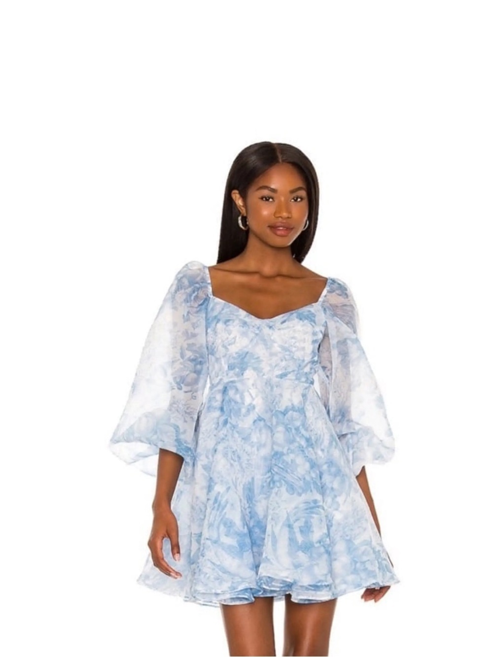 Selkie Women’s The Princess Dress in Baby Blue Toile Sz Large Shabby Chic Preppy